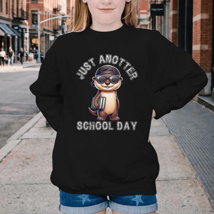 Kids Just Anotter School Day Otter Boys First Day Back To School Youth Crewneck Sweatshirt Kids Just Anotter School Day Otter Boys First Day Back To School Youth Crewneck Sweatshirt
