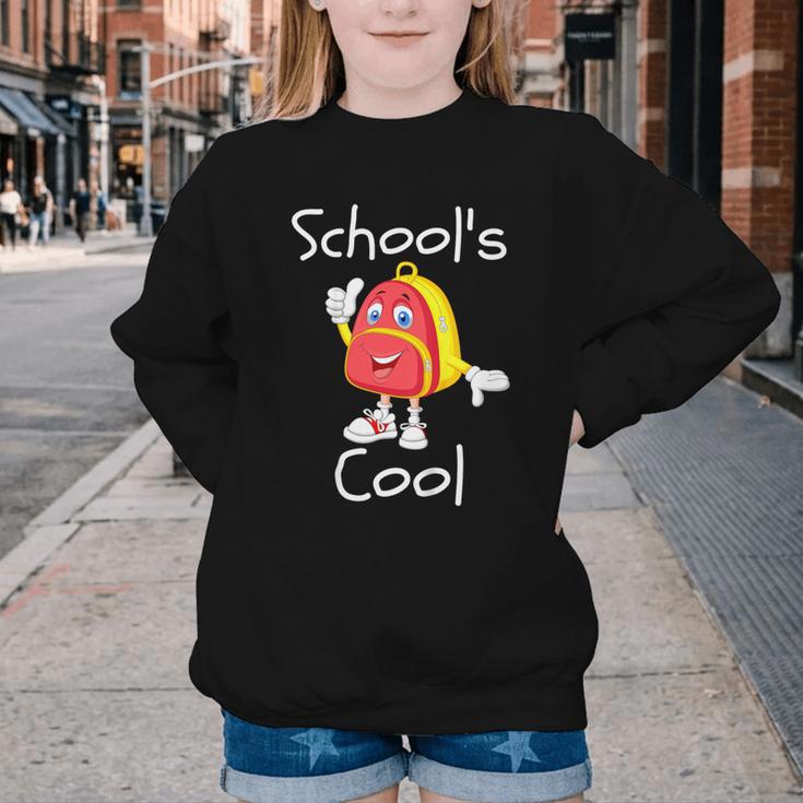 Kids School's Cool Saying Back To School For Kids Youth Crewneck Sweatshirt Kids School's Cool Saying Back To School For Kids Youth Crewneck Sweatshirt