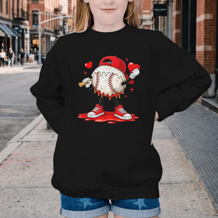 Kids Valentine Baseball Boys Valentines Day Tee Youth Crewneck Sweatshirt Kids Valentine Baseball Boys Valentines Day Tee Youth Crewneck Sweatshirt