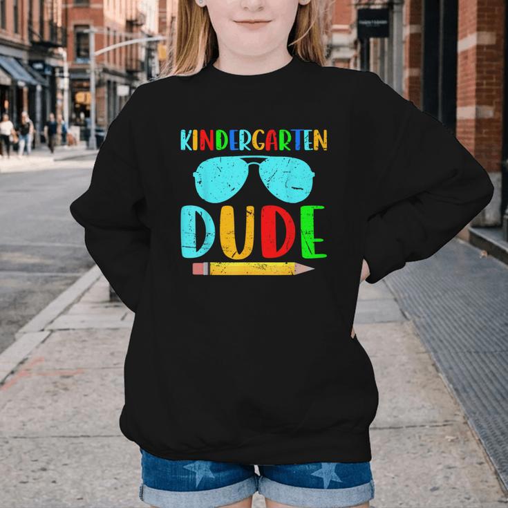 Kindergarten Dude First Day Back To School Kids Boys Youth Crewneck Sweatshirt Kindergarten Dude First Day Back To School Kids Boys Youth Crewneck Sweatshirt