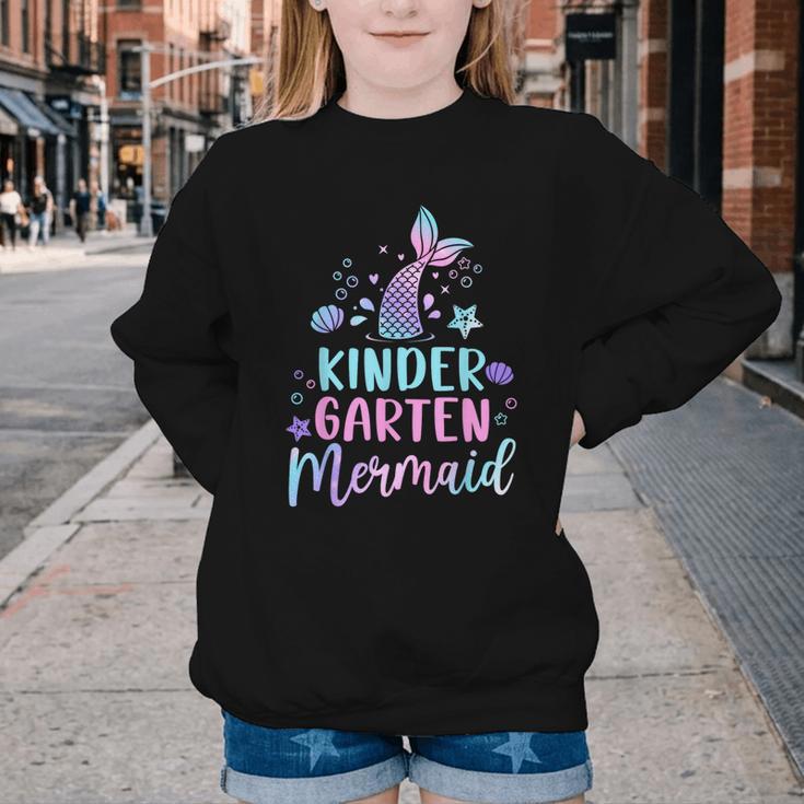 Kindergarten Mermaid Back To School Girls First Day Kinder Youth Crewneck Sweatshirt Kindergarten Mermaid Back To School Girls First Day Kinder Youth Crewneck Sweatshirt
