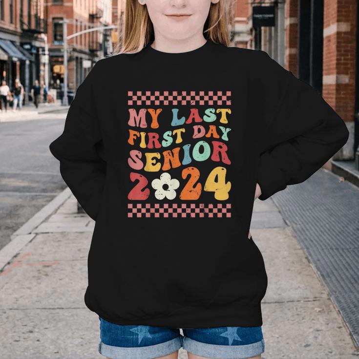 My Last First Day Senior 2024 Back To School Class Of 2024 Youth Crewneck Sweatshirt
