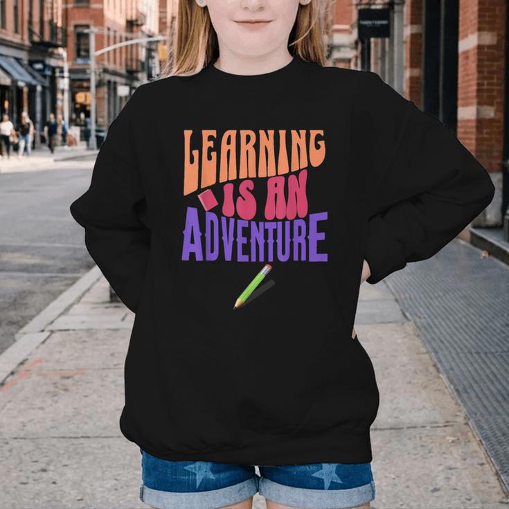 Learning Back To School Is a Motivational Youth Crewneck Sweatshirt Learning Back To School Is a Motivational Youth Crewneck Sweatshirt