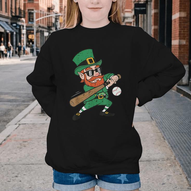 Leprechaun Baseball St Patricks Day Saint Pattys Men Boys Youth Crewneck Sweatshirt