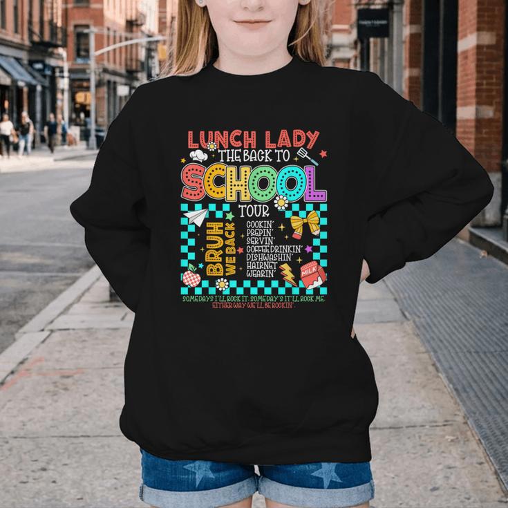 Lunch Lady Back To School Tour Cooking Worker Cafeteria Crew Youth Crewneck Sweatshirt