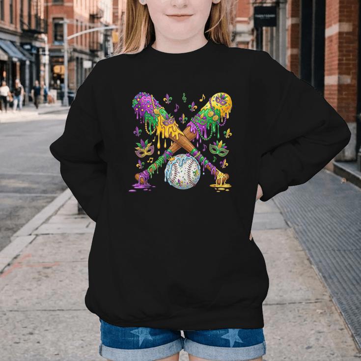 Mardi Gras Baseball Drip Shirt Cool Dripping Baseball Drip Youth Crewneck Sweatshirt Mardi Gras Baseball Drip Shirt Cool Dripping Baseball Drip Youth Crewneck Sweatshirt