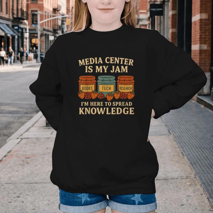 Media Center Is My Jam Library Reading Back To School Youth Crewneck Sweatshirt Media Center Is My Jam Library Reading Back To School Youth Crewneck Sweatshirt