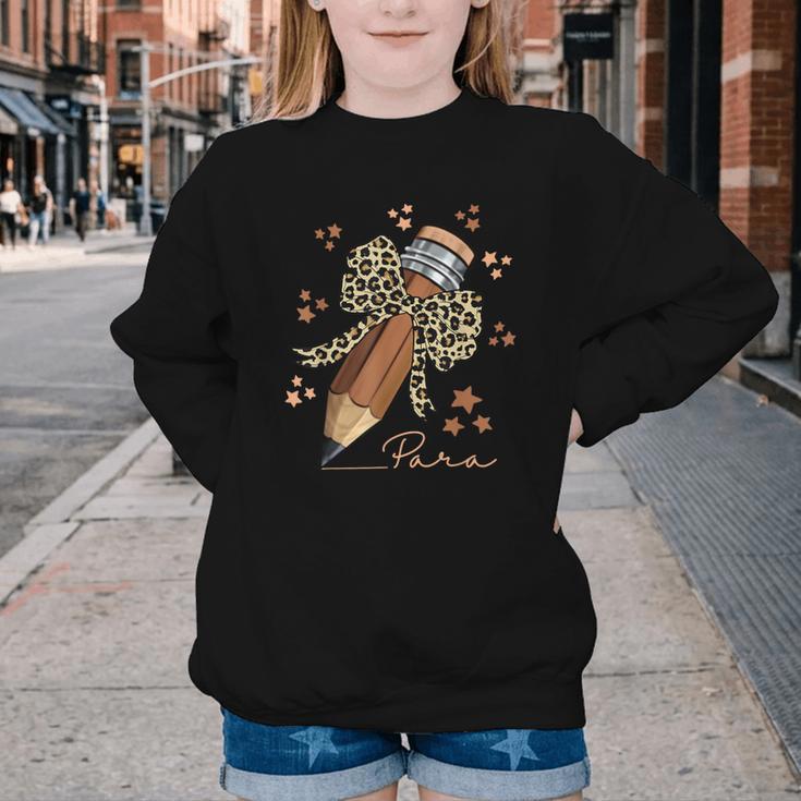 Melanin Pencil Leopard Bow Para Back To School Youth Crewneck Sweatshirt Melanin Pencil Leopard Bow Para Back To School Youth Crewneck Sweatshirt