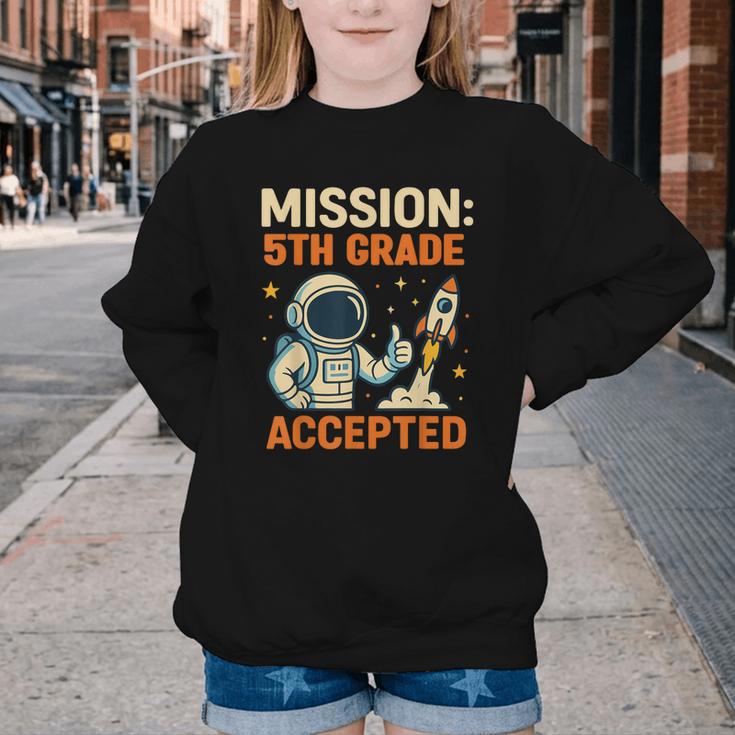 Mission Fifth 5th Grade Accepted Astronaut Back To School Youth Crewneck Sweatshirt