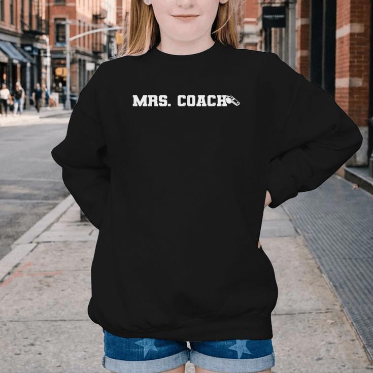 Mrs Coach Football Basketball Baseball Coach Wife Youth Crewneck Sweatshirt