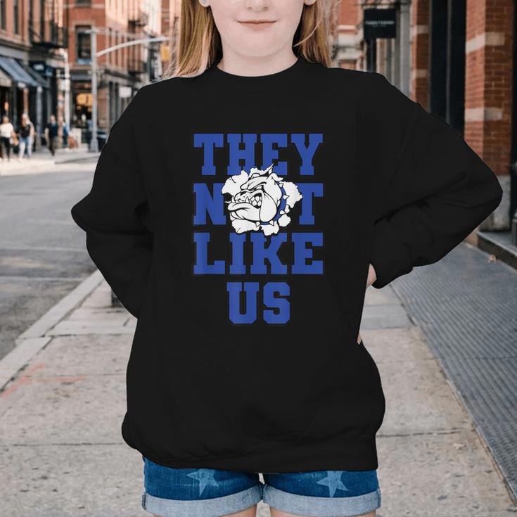 Not Like Bulldog Back To School Spirit B Youth Crewneck Sweatshirt