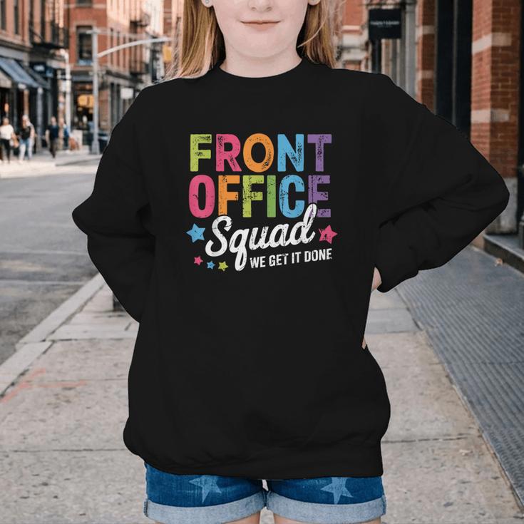Office Squad We Get It Done Back To School Happy First Day Youth Crewneck Sweatshirt