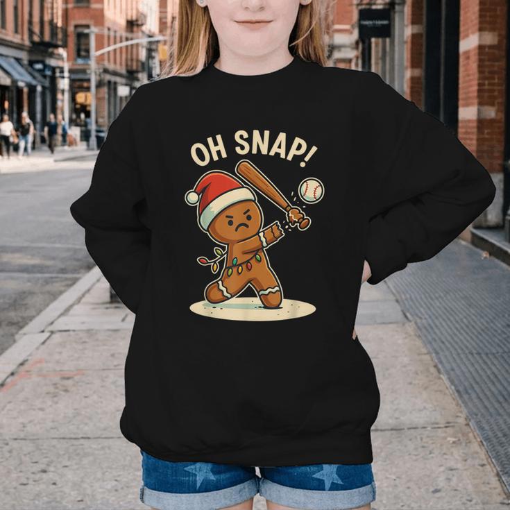 Oh Snap Gingerbreadman Baseball Christmas Men Boys Toddlers Youth Crewneck Sweatshirt Oh Snap Gingerbreadman Baseball Christmas Men Boys Toddlers Youth Crewneck Sweatshirt