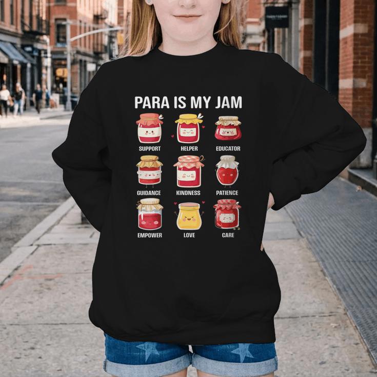 Parateaching Para Is My Jam Back To School For Paraeducator Youth Crewneck Sweatshirt
