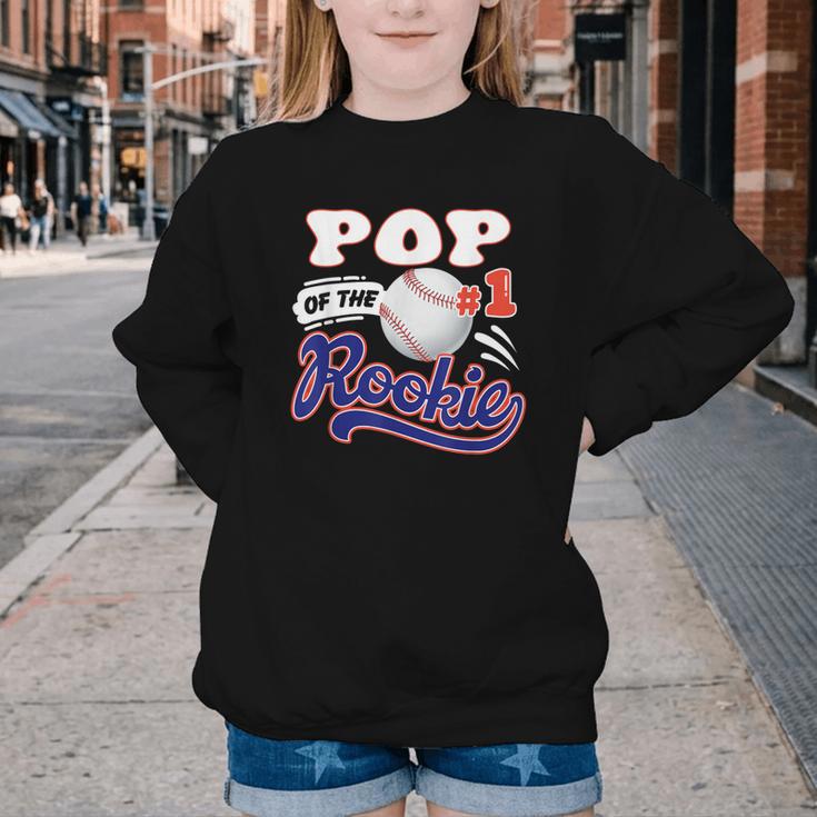 Pop Rookie Of Year 1st Birthday Baseball Theme Matching Youth Crewneck Sweatshirt Pop Rookie Of Year 1st Birthday Baseball Theme Matching Youth Crewneck Sweatshirt