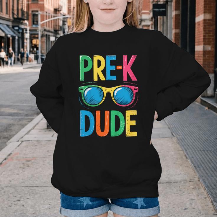 Pre-K Dude Shirt Back To School First Day Of Preschool Boy Youth Crewneck Sweatshirt