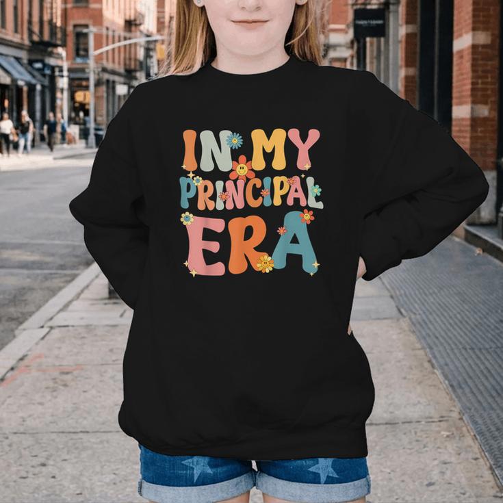 In My Principal Era Retro Groovy Back To School Principal Youth Crewneck Sweatshirt In My Principal Era Retro Groovy Back To School Principal Youth Crewneck Sweatshirt