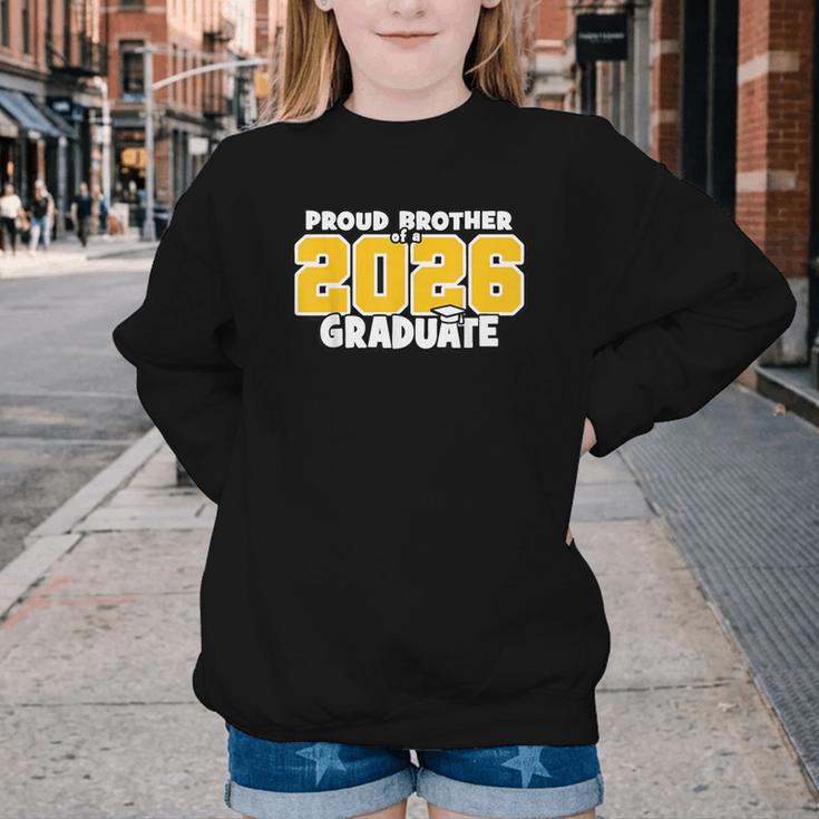 Proud Brother Of 2026 Graduate Matching Back To School GY Youth Crewneck Sweatshirt Proud Brother Of 2026 Graduate Matching Back To School GY Youth Crewneck Sweatshirt
