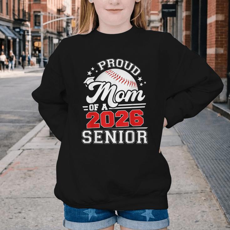 Proud Mom Of A 2026 Senior Baseball Graduation 2026 Youth Crewneck Sweatshirt Proud Mom Of A 2026 Senior Baseball Graduation 2026 Youth Crewneck Sweatshirt