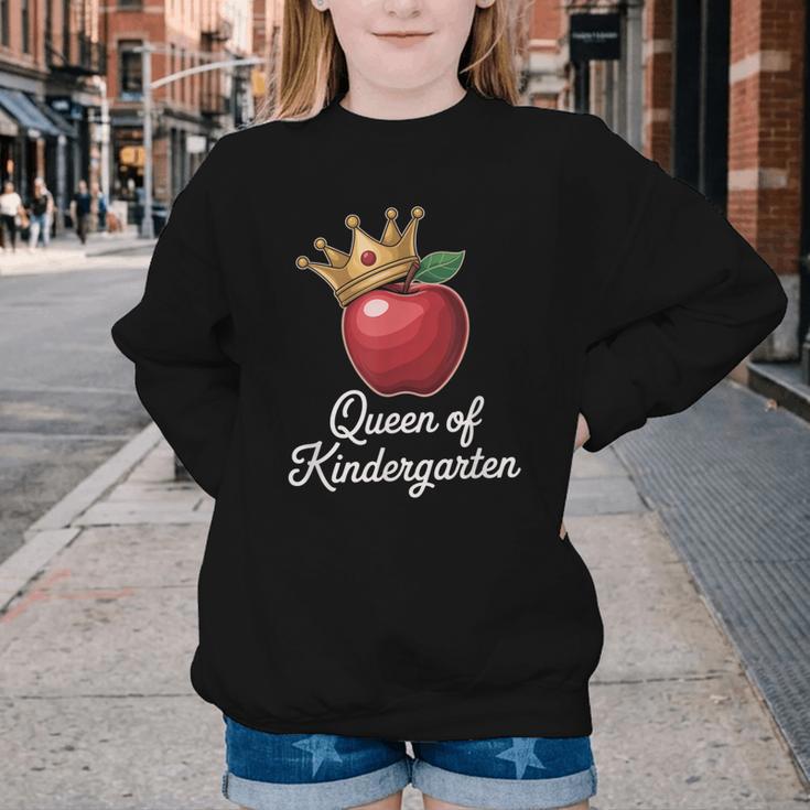 Queen Of Kindergarten Graduation Back To School Girl Youth Crewneck Sweatshirt Queen Of Kindergarten Graduation Back To School Girl Youth Crewneck Sweatshirt