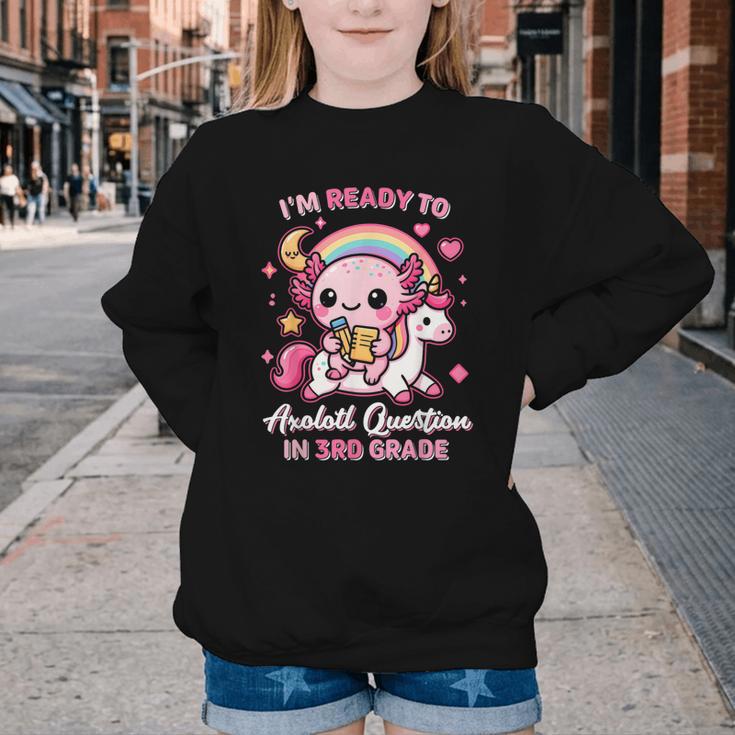 Ready To 3rd Grade Axolotl Questions Back To School Girls Youth Crewneck Sweatshirt