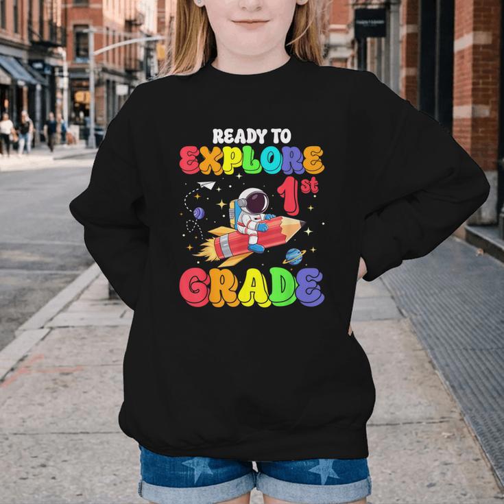 Ready To Explore 1st Grade Astronaut Back To School Youth Crewneck Sweatshirt Ready To Explore 1st Grade Astronaut Back To School Youth Crewneck Sweatshirt