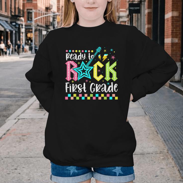 Ready To Rock First Grade Back To School 1st Grade Boys Kids Youth Crewneck Sweatshirt Ready To Rock First Grade Back To School 1st Grade Boys Kids Youth Crewneck Sweatshirt