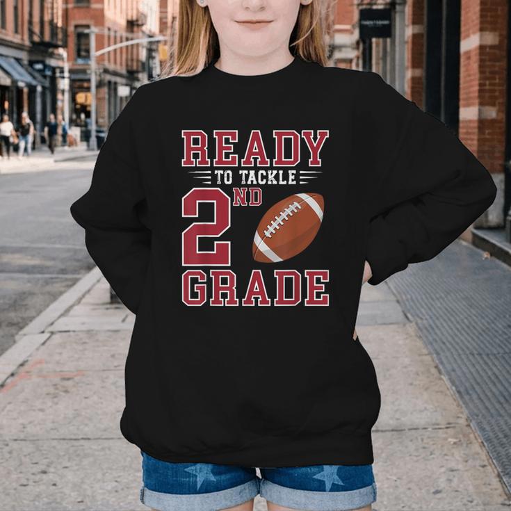 Ready To Tackle 2nd Grade Back To School First Day Of School Youth Crewneck Sweatshirt