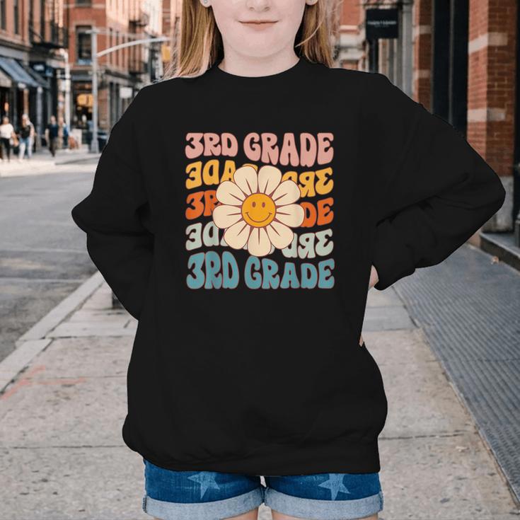 Retro 3rd Grade Daisy Colorful Back To School Third Grade Youth Crewneck Sweatshirt Retro 3rd Grade Daisy Colorful Back To School Third Grade Youth Crewneck Sweatshirt