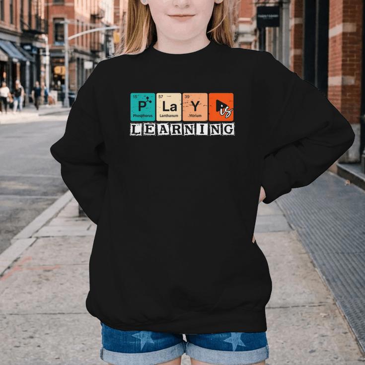 Retro Play Is Learning Back To School First Day Of School Youth Crewneck Sweatshirt