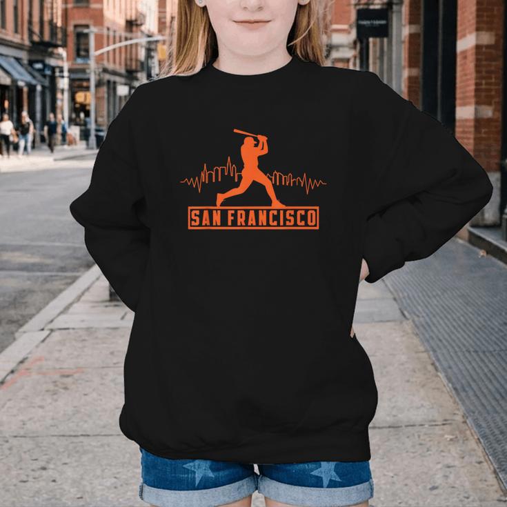 San Francisco Lovers Skyline Retro Baseball Heartbeat Men Youth Crewneck Sweatshirt San Francisco Lovers Skyline Retro Baseball Heartbeat Men Youth Crewneck Sweatshirt
