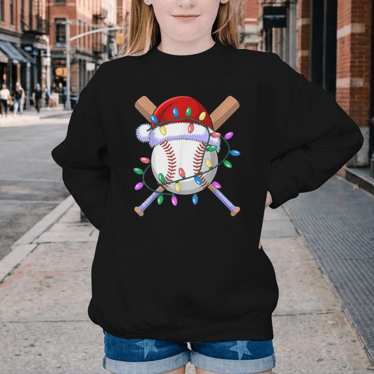Santa Sports Christmas Baseball Player Youth Crewneck Sweatshirt Santa Sports Christmas Baseball Player Youth Crewneck Sweatshirt