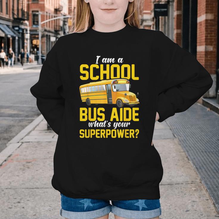 School Bus Aide Back To School Transport Bus Aide Youth Crewneck Sweatshirt