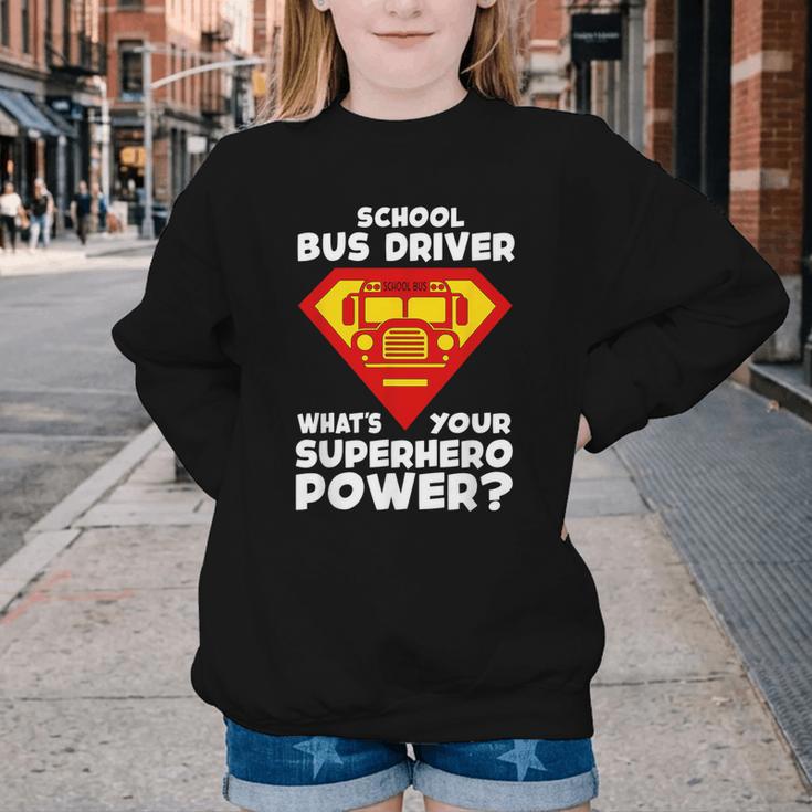 School Bus Driver Superhero Back To School Youth Crewneck Sweatshirt School Bus Driver Superhero Back To School Youth Crewneck Sweatshirt