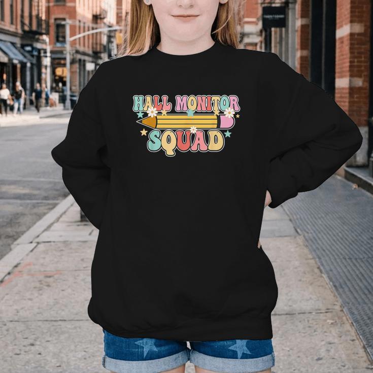 School Hall Monitor Squad Cool Retro Back To School Team Youth Crewneck Sweatshirt School Hall Monitor Squad Cool Retro Back To School Team Youth Crewneck Sweatshirt