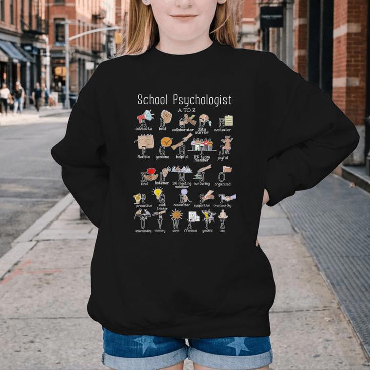 School Psychologist Alphabet ABCs Psychology Back To School Youth Crewneck Sweatshirt School Psychologist Alphabet ABCs Psychology Back To School Youth Crewneck Sweatshirt