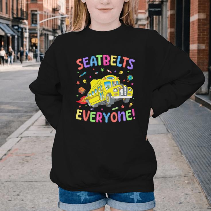 Seatbelt School Bus Driver Everyone Back To School Youth Crewneck Sweatshirt Seatbelt School Bus Driver Everyone Back To School Youth Crewneck Sweatshirt