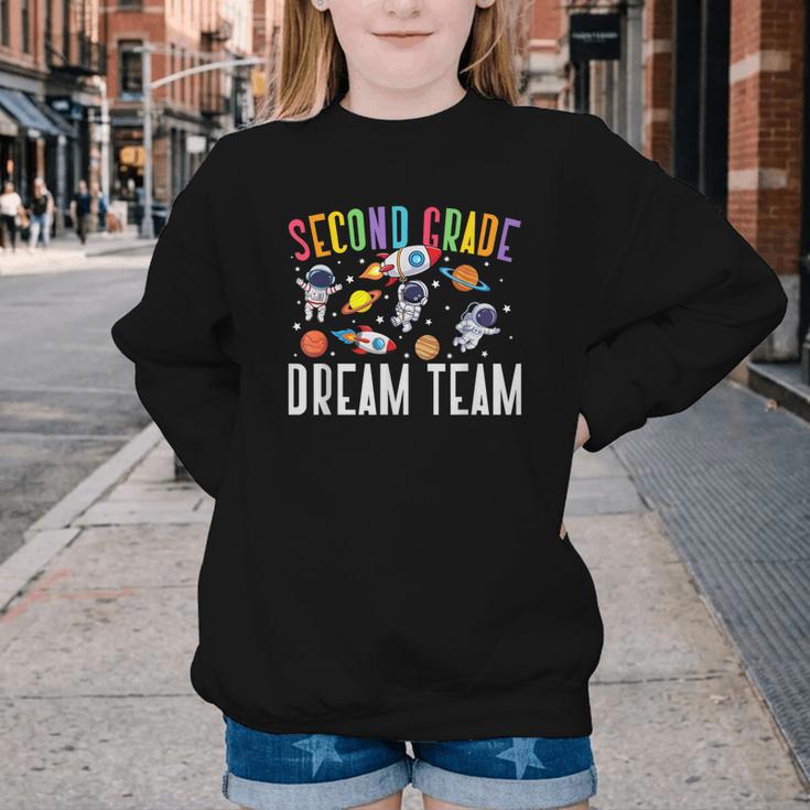 Second Grade Dream Team Astronaut 2nd Grade Back To School Youth Crewneck Sweatshirt