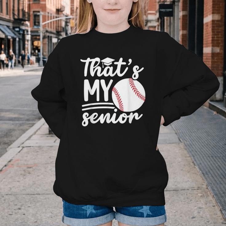 My Senior Baseball Senior Mom 2026 Baseball Senior Mama Youth Crewneck Sweatshirt