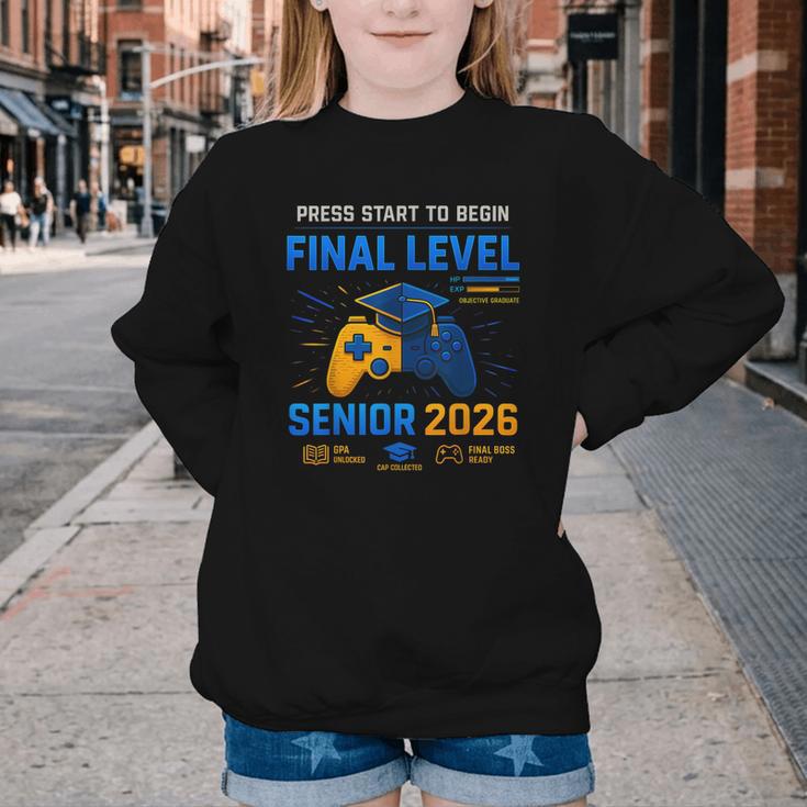 Senior Class Of 2026 Back To School Gamer Senior 2026 Youth Crewneck Sweatshirt