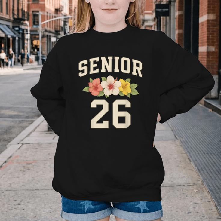 Senior Class Of 2026 Hibiscus Floral Girls Back To School Youth Crewneck Sweatshirt Senior Class Of 2026 Hibiscus Floral Girls Back To School Youth Crewneck Sweatshirt