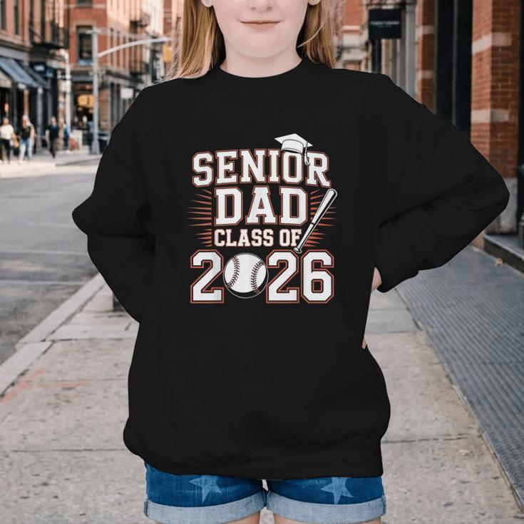 Senior Dad Class Of 2026 Graduate Baseball 2026 Graduation Youth Crewneck Sweatshirt