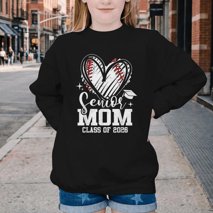 Senior Mom Class Of 2026 Baseball Graduation Heart Youth Crewneck Sweatshirt Senior Mom Class Of 2026 Baseball Graduation Heart Youth Crewneck Sweatshirt