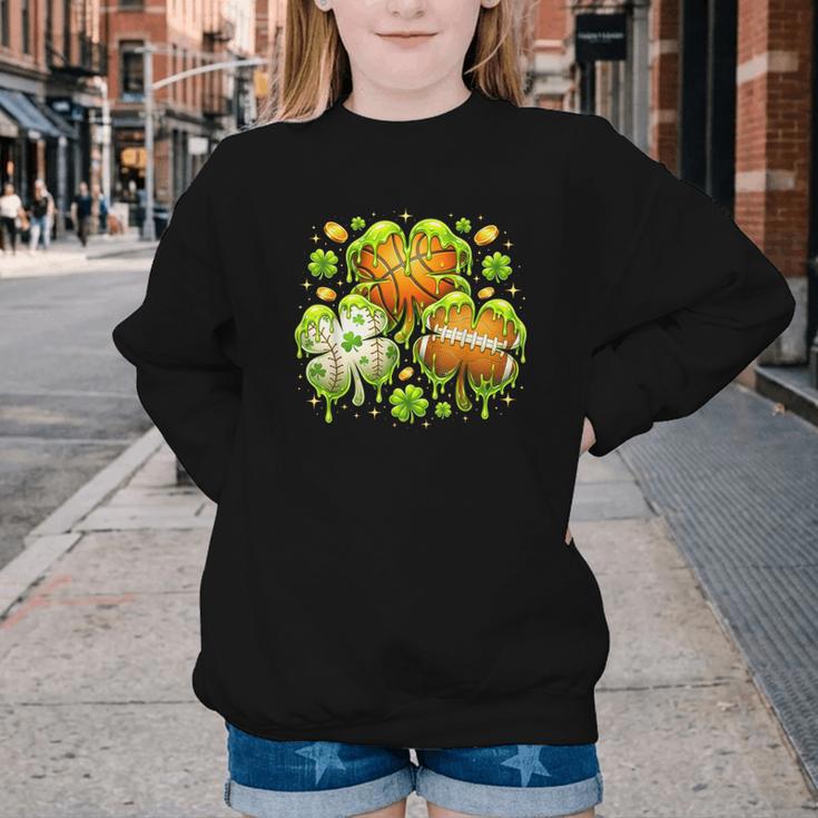 Shamrock Basketball Baseball Drip St Patrick's Day Boys Men Youth Crewneck Sweatshirt Shamrock Basketball Baseball Drip St Patrick's Day Boys Men Youth Crewneck Sweatshirt
