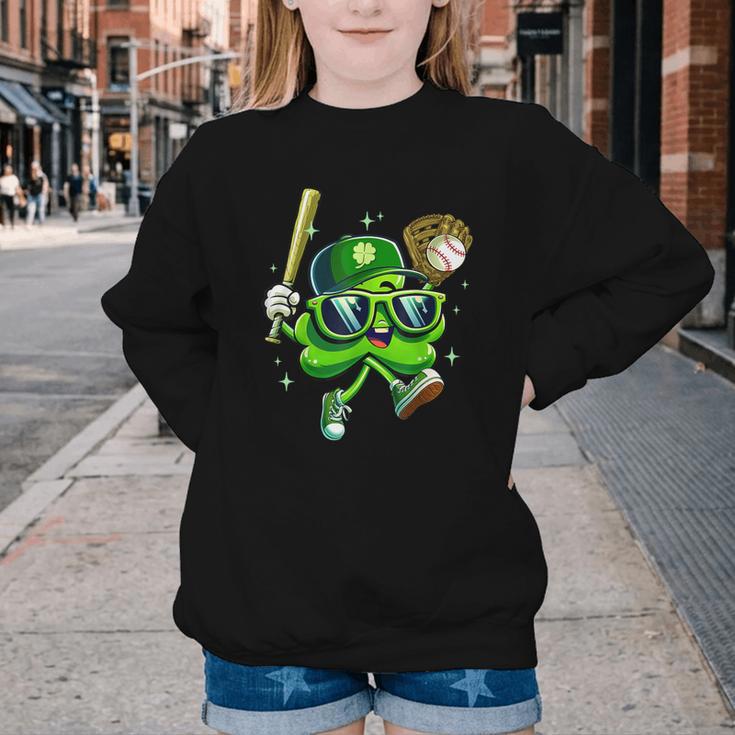Shamrock Lucky Clover Baseball Patricks Day Family Matching Youth Crewneck Sweatshirt Shamrock Lucky Clover Baseball Patricks Day Family Matching Youth Crewneck Sweatshirt