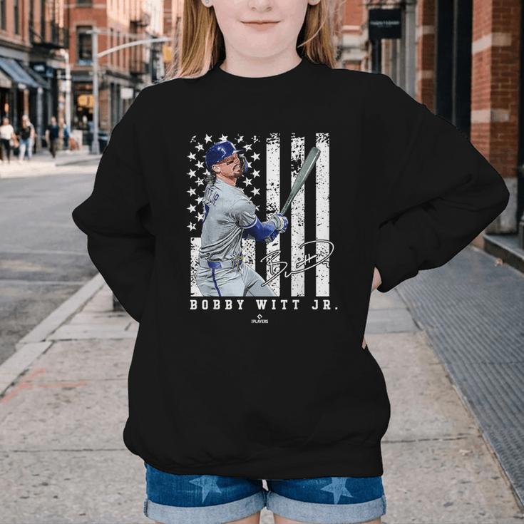 Show Your Pride Bobby WITT Jr Kansas City Baseball MLBPA Youth Crewneck Sweatshirt