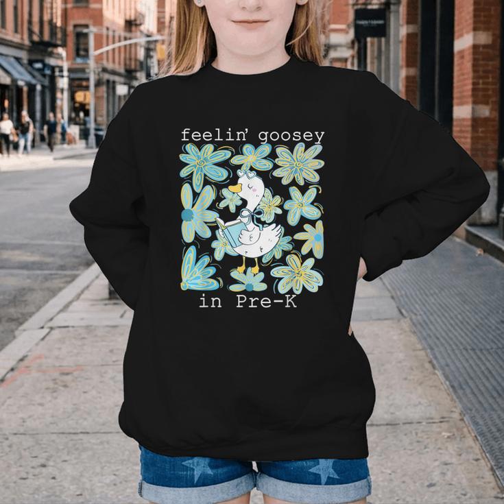 Silly Goose Back To School Feelin’ Goosey Pre-K Youth Crewneck Sweatshirt Silly Goose Back To School Feelin’ Goosey Pre-K Youth Crewneck Sweatshirt