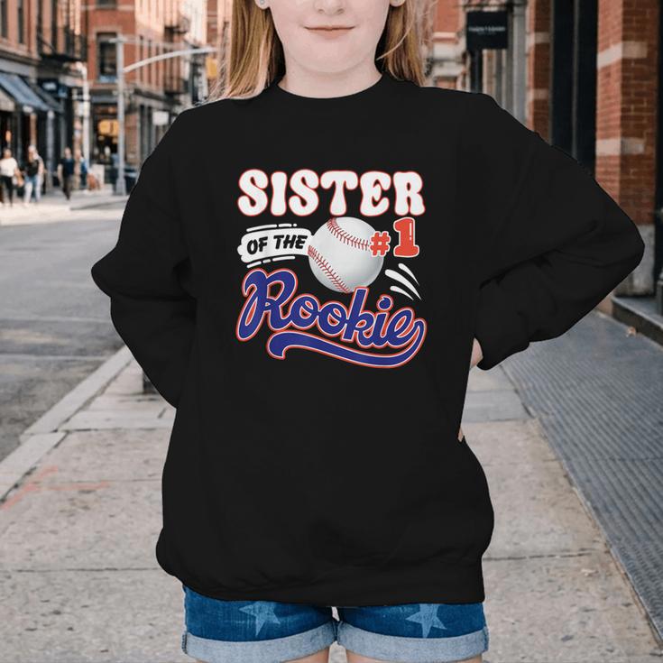 Sister Rookie Of Year 1st Birthday Baseball Theme Matching Youth Crewneck Sweatshirt Sister Rookie Of Year 1st Birthday Baseball Theme Matching Youth Crewneck Sweatshirt