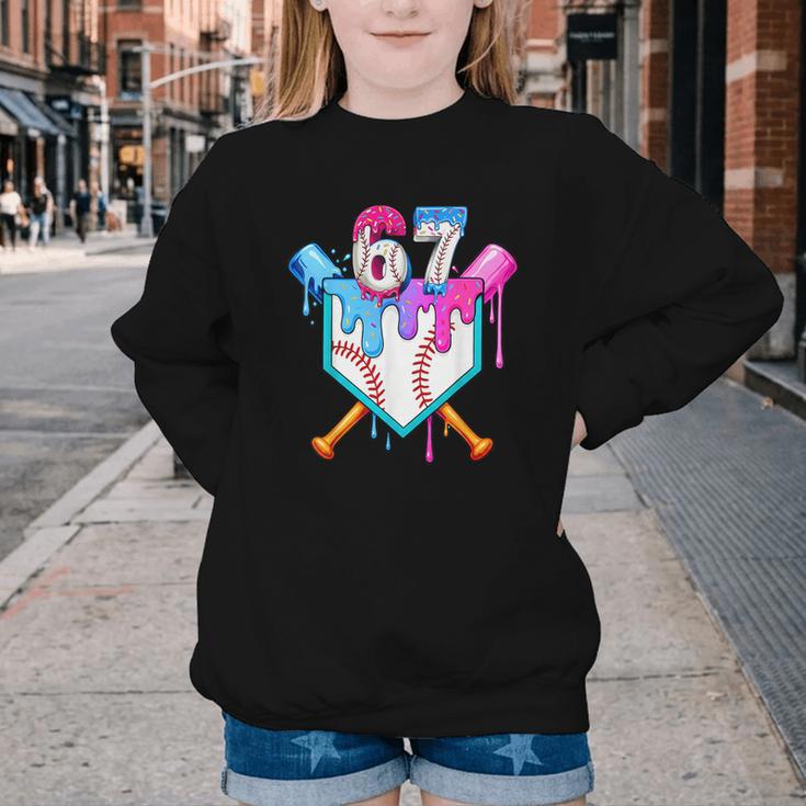 Six Seven Baseball Respect The Drip Boys Baseball Youth Crewneck Sweatshirt Six Seven Baseball Respect The Drip Boys Baseball Youth Crewneck Sweatshirt