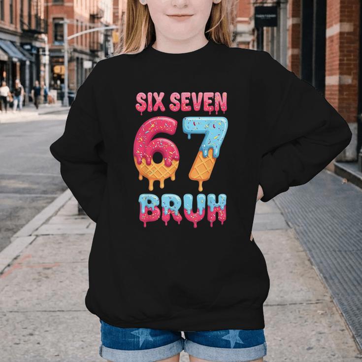 Six Seven Bruh 67 Ice Cream Drip Baseball For Men Women Kids Youth Crewneck Sweatshirt Six Seven Bruh 67 Ice Cream Drip Baseball For Men Women Kids Youth Crewneck Sweatshirt